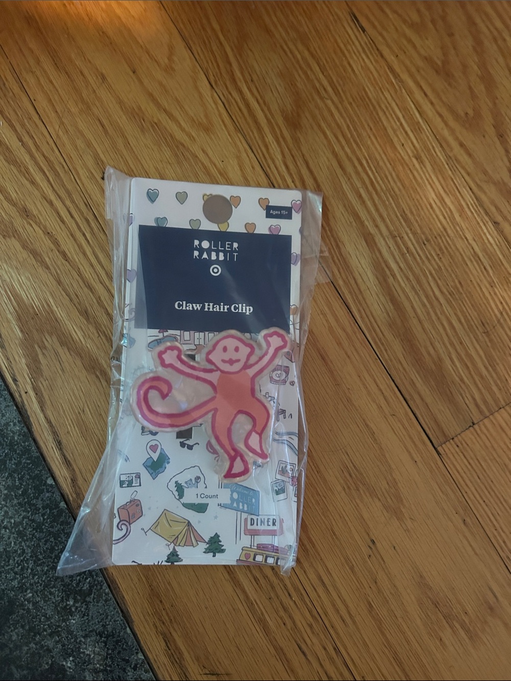 Roller Rabbit X Target Claw Hair Clip ROAD TRIP Monkey Pink/Orange * SOLD OUT *